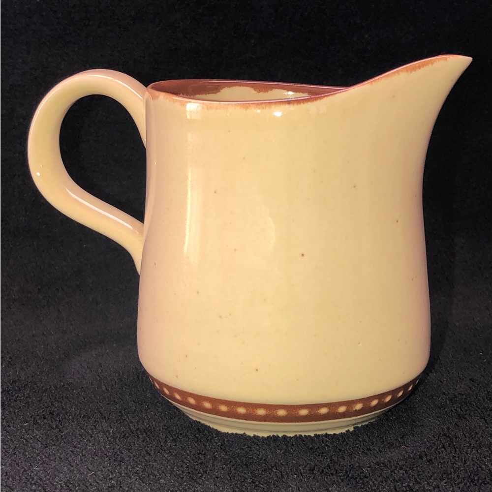 Arita Fuji Craftstone Creamer Pitcher 4” Cream Brown Vintage